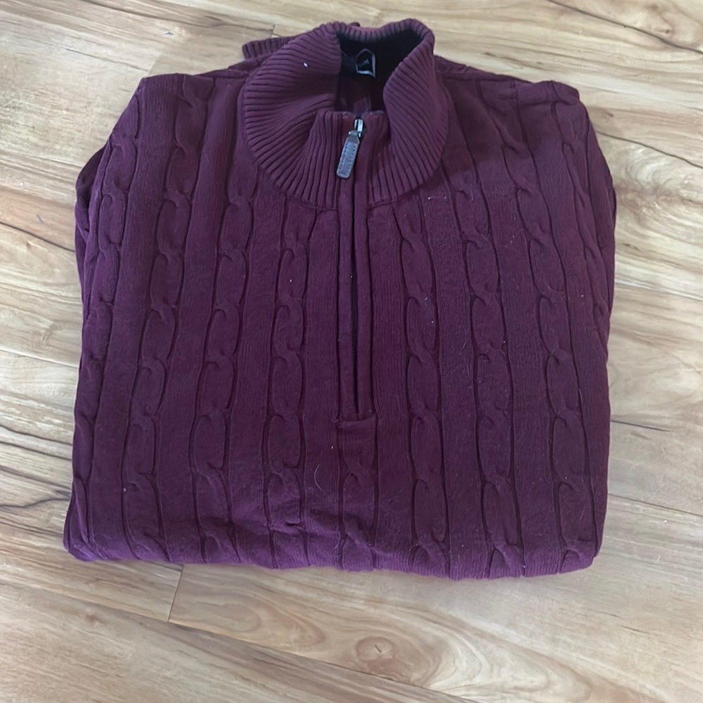 Club Room cable knit 3/4 zip